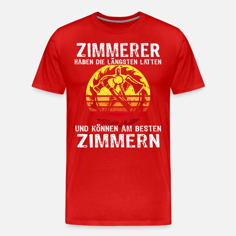 Zimmerer Sprüche Zimmermann - Männer Premium Bio T-Shirt - Rot
