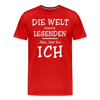 Legende Legenden - Männer Premium Bio T-Shirt - Rot - Vorne - Damien (186cm)