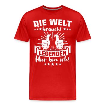 Legende Legenden - Männer Premium Bio T-Shirt - Rot - Vorne - Damien (186cm)