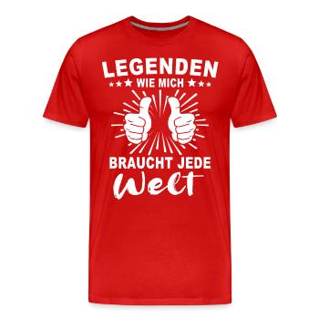 Legende Legenden - Männer Premium Bio T-Shirt - Rot - Vorne - Damien (186cm)