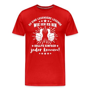 Legenden Geschenk Legende - Männer Premium Bio T-Shirt - Rot - Vorne - Damien (186cm)