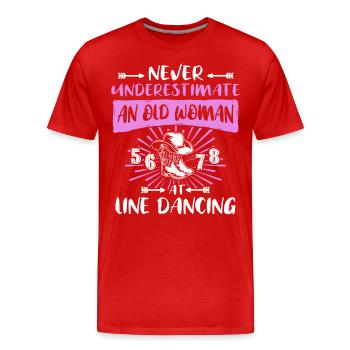 Sous-estimer Line Dance Woman - T-shirt bio Premium Homme - rouge - Devant - Damien (186cm)