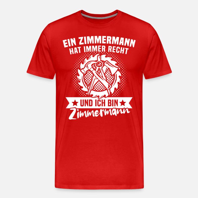 Zimmermann Zimmerer - Männer Premium Bio T-Shirt - Rot