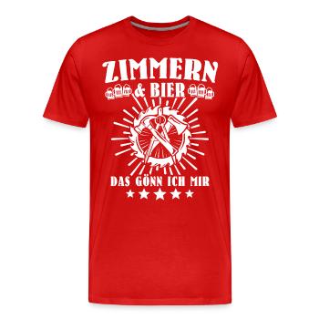 Zimmermann Zimmerer - Männer Premium Bio T-Shirt - Rot - Vorne - Damien (186cm)
