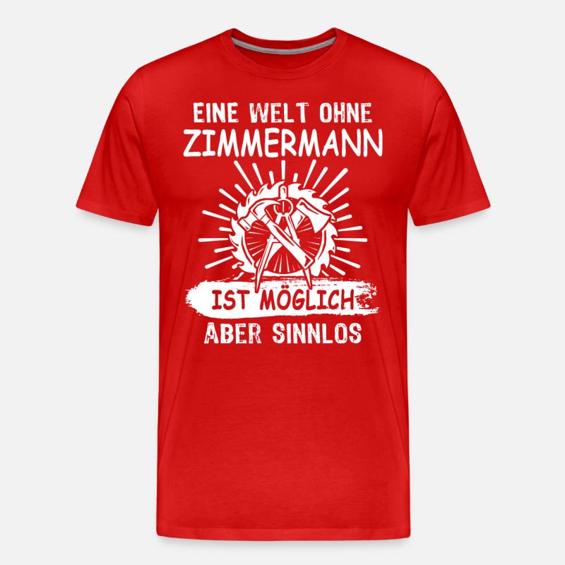 Zimmermann Zimmerer - Männer Premium Bio T-Shirt - Rot
