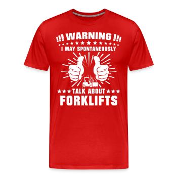 Forklift driver - Men's Premium Organic T-Shirt - red - Front - Damien (186cm)