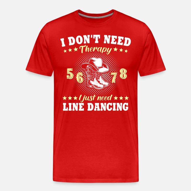 Line Dancing - Männer Premium Bio T-Shirt - Rot