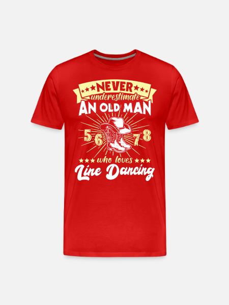 Underestimated Line Dance Man - Men's Premium Organic T-Shirt - red