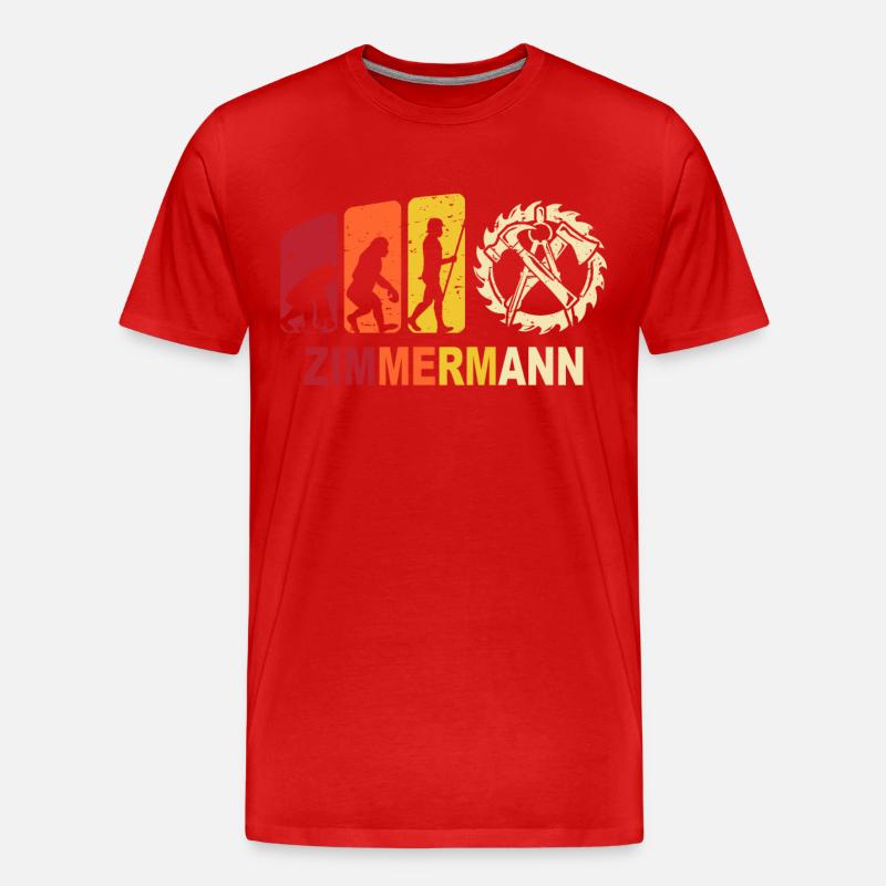 Zimmerer Evolution Zimmerleute - Männer Premium Bio T-Shirt - Rot