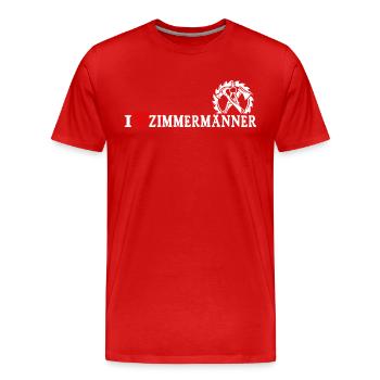 Zimmermann Liebe Zimmermänner - Männer Premium Bio T-Shirt - Rot - Vorne - Damien (186cm)