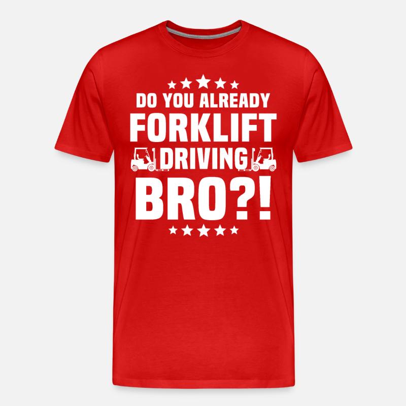 Staplerfahrer Gabelstapler - Männer Premium Bio T-Shirt - Rot