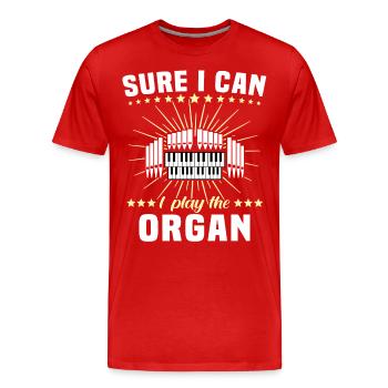 Orgue organiste Orgue d’église Orgue d’église - T-shirt bio Premium Homme - rouge - Devant - Damien (186cm)