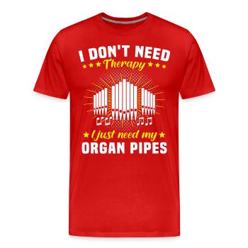 Orgue organiste Orgue d’église Orgue d’église - T-shirt bio Premium Homme - rouge - Devant - Damien (186cm)