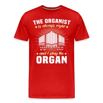 Orgue organiste Orgue d’église Orgue d’église - T-shirt bio Premium Homme - rouge - Devant - Damien (186cm)
