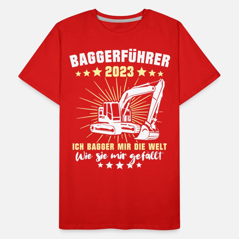 Baggerführer 2023 Baggerfahrer Bagger Männer Premium Bio T-Shirt