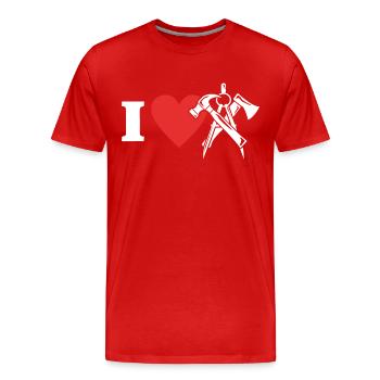 Charpentier Chers charpentiers - T-shirt bio Premium Homme - rouge - Devant - Damien (186cm)