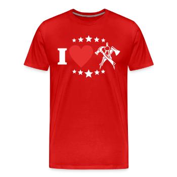 Charpentier Chers charpentiers - T-shirt bio Premium Homme - rouge - Devant - Damien (186cm)