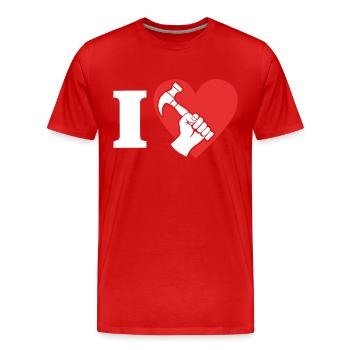 Charpentier Chers charpentiers - T-shirt bio Premium Homme - rouge - Devant - Damien (186cm)