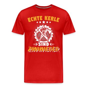 Zimmermann Zimmerer Zimmerleute - Männer Premium Bio T-Shirt - Rot - Vorne - Damien (186cm)
