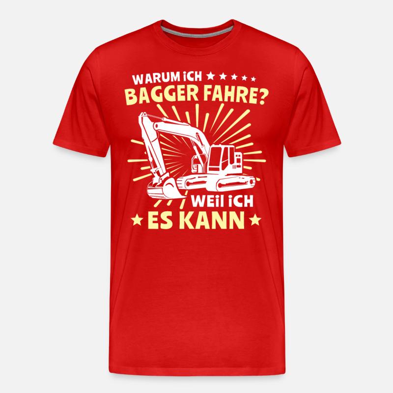 Baggerführer Bagger Baggerfahrer - Männer Premium Bio T-Shirt - Rot