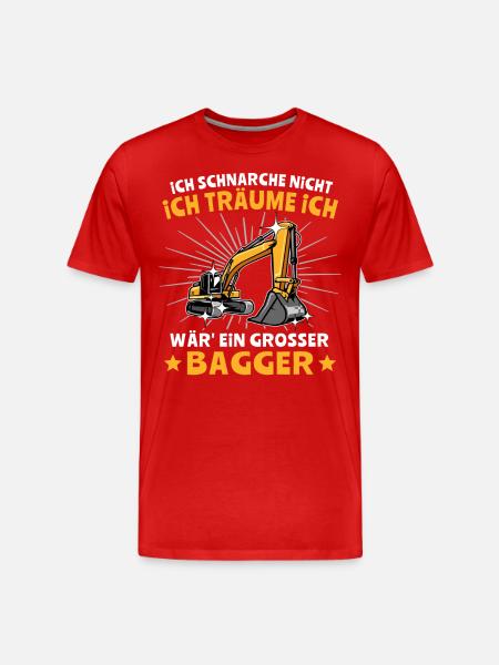 Baggerführer Bagger Baggerfahrer - Männer Premium Bio T-Shirt - Rot