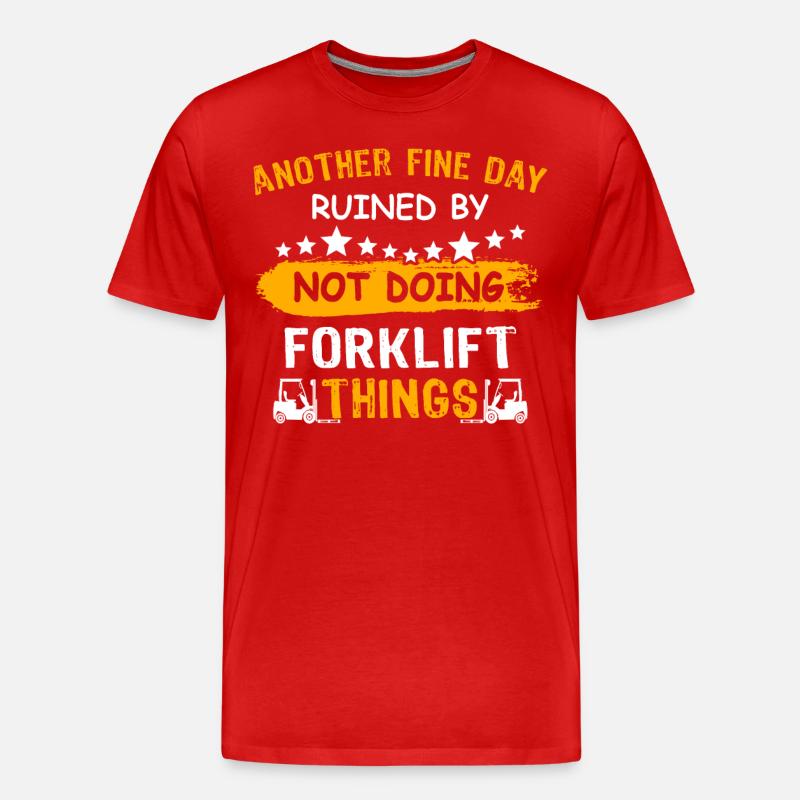 Gabelstapler Staplerfahrer - Männer Premium Bio T-Shirt - Rot