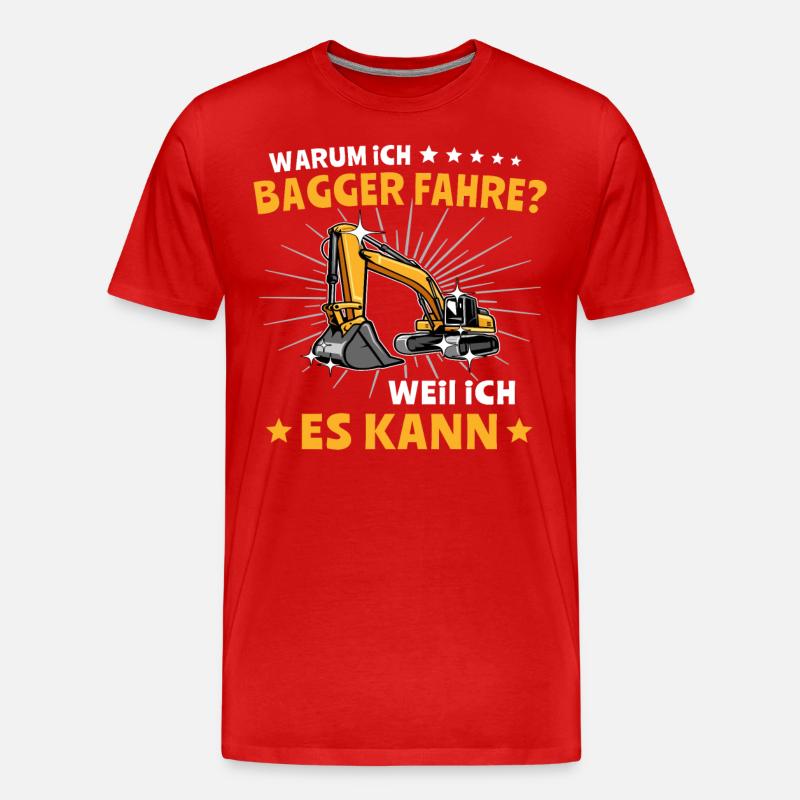 Baggerfuehrer Baggerfahrer - Männer Premium Bio T-Shirt - Rot