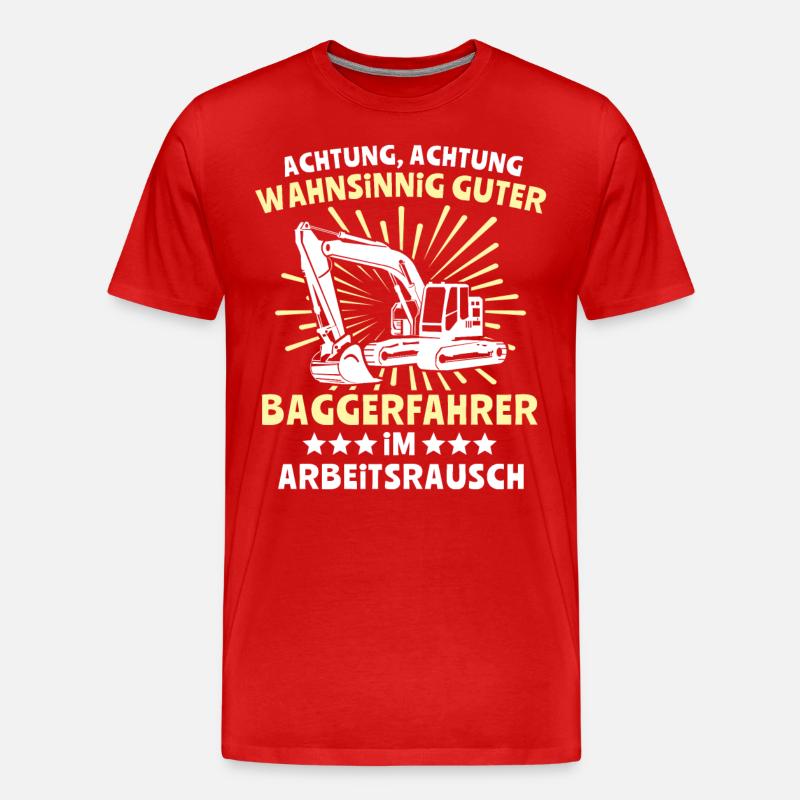 Baggerfuehrer Baggerfahrer - Männer Premium Bio T-Shirt - Rot