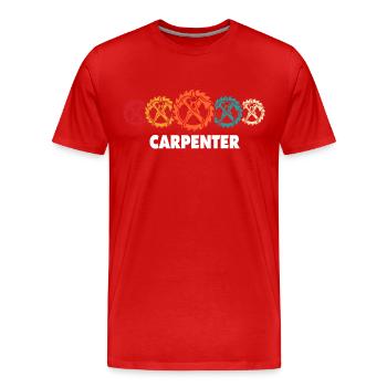 Charpentier, charpentier, charpentier, - T-shirt bio Premium Homme - rouge - Devant - Damien (186cm)