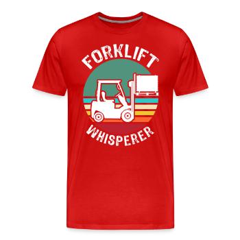 Stapler Flüsterer Staplerfahrer - Männer Premium Bio T-Shirt - Rot - Vorne - Damien (186cm)