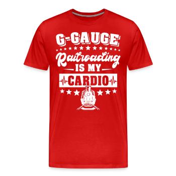 Garden Railway Gauge Model Railway - Men's Premium Organic T-Shirt - red - Front - Damien (186cm)