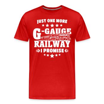 Model railway gauge G garden railway - Men's Premium Organic T-Shirt - red - Front - Damien (186cm)