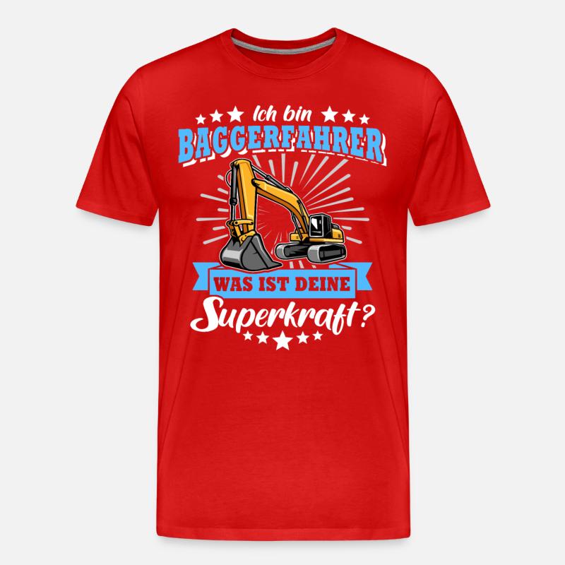 Baggerführer Bagger Baggerfahrer - Männer Premium Bio T-Shirt - Rot