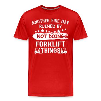 Staplerfahrer Stapler - Männer Premium Bio T-Shirt - Rot - Vorne - Damien (186cm)
