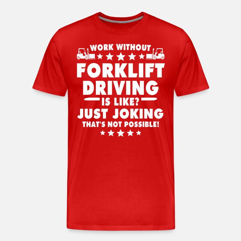 Staplerfahrer Stapler - Männer Premium Bio T-Shirt - Rot
