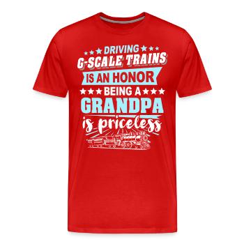 Garden railway gauge G Opa - Men's Premium Organic T-Shirt - red - Front - Damien (186cm)