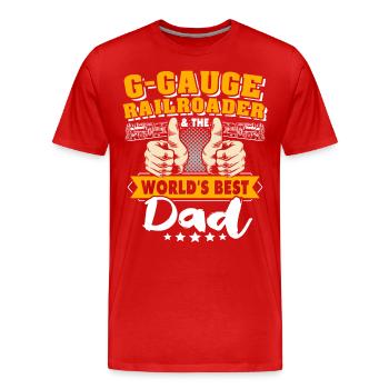 Voie ferrée de jardin G Papa - T-shirt bio Premium Homme - rouge - Devant - Damien (186cm)