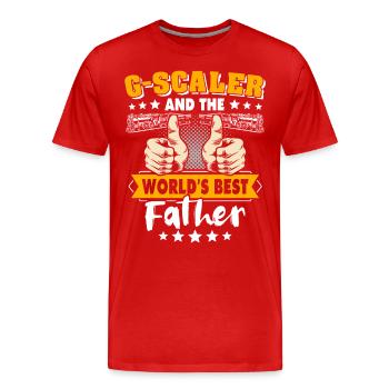 Voie ferrée de jardin G Papa - T-shirt bio Premium Homme - rouge - Devant - Damien (186cm)