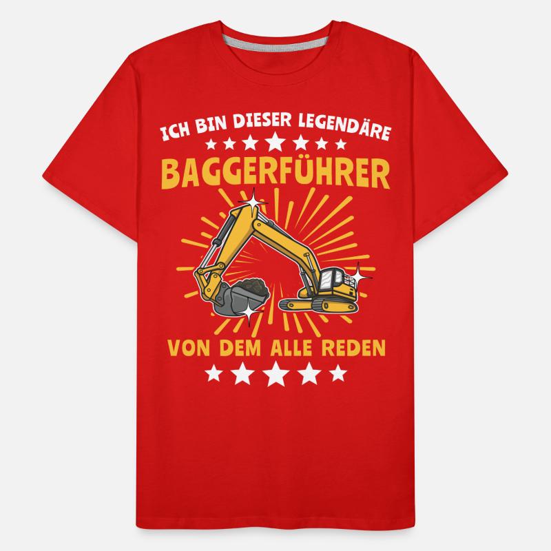 Baggerführer Baggerfahrer Männer Premium Bio T-Shirt