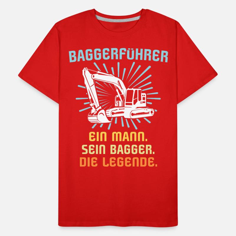 Baggerführer Baggerfahrer Männer Premium Bio T-Shirt