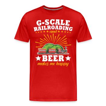 Garden Railway Beer Garden Railway G Gauge - Men's Premium Organic T-Shirt - red - Front - Damien (186cm)