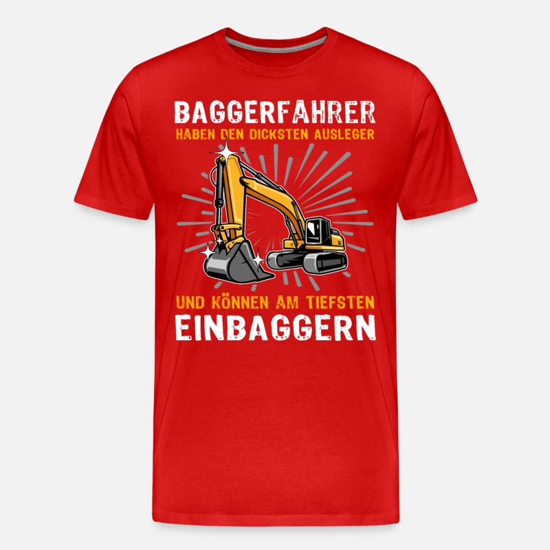 Bagger Baggerfahrer - Männer Premium Bio T-Shirt - Rot