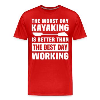 Kayaking Kayak Kayaker - Men's Premium Organic T-Shirt - red - Front - Damien (186cm)