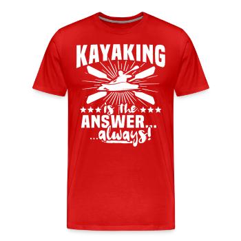 Kayaking Kayaker Kayak - Men's Premium Organic T-Shirt - red - Front - Damien (186cm)