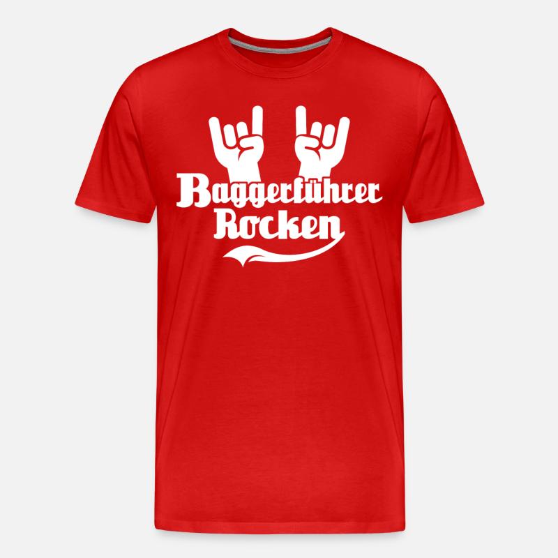 Baggerfuehrer Baggerfahrer - Männer Premium Bio T-Shirt - Rot