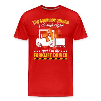 Gabelstapler Staplerfahrer Stapler - Männer Premium Bio T-Shirt - Rot - Vorne - Damien (186cm)