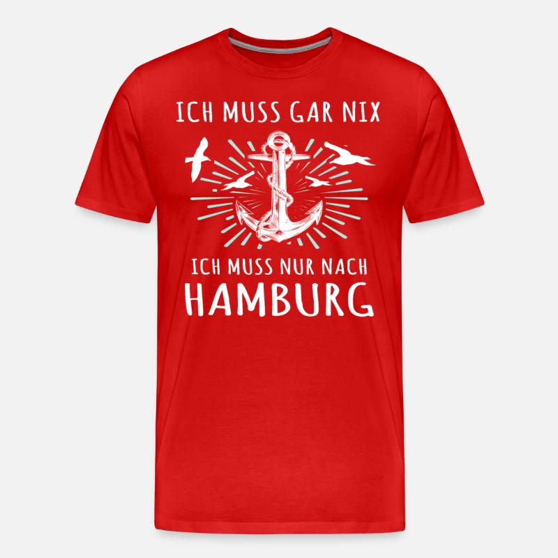 Hamburg Sprüche Hamburger Spruch - Männer Premium Bio T-Shirt - Rot