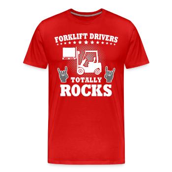 Staplerfahrer Stapler Gabelstapler - Männer Premium Bio T-Shirt - Rot - Vorne - Damien (186cm)