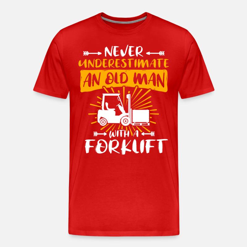 Staplerfahrer Mann Stapler Unterschätze - Männer Premium Bio T-Shirt - Rot