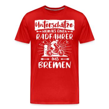 Bremen Fahrradfahrer Bremer - Männer Premium Bio T-Shirt - Rot - Vorne - Damien (186cm)